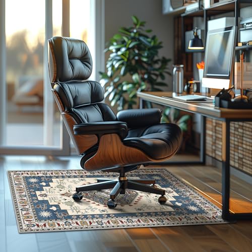 Office Chair Mat for Hardwood Floor, Anti Slip Hi-Q Desk Chair Mat for Hardwood & Low-Carpeted Floors, Easy to Clean Computer Floor Mat Protector Rug for Gaming Rolling Chair on Hard Wood Floors - color: F, size: 48" x 36"