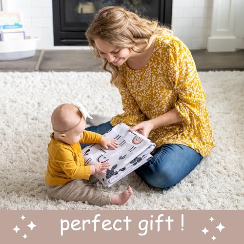 Splat Mat for Baby – Under High Chair Floor Mat Protects Wood, Vinyl and Carpet from Spills – Waterproof 4 Layer Baby Mat with Anti-Skid Backing Deters Bunching and Sliding (51” x 51”) - color: Grey Alpaca