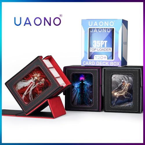 UAONO 4 Pack MTG Commander Deck Box, Independent Commander Display, Fits 400 Double-Sleeved Cards, Magnetic Deck Case for Magic the Gathering TCG, 8 Dividers & 4 Top Loaders (4 Color) - color: 4 Pack - 4 Colors