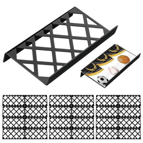 Yalikop 24 Pcs Trading Card Risers for Display Case Acrylic Modular Display Risers for Cardshow Vendor Sport Card Board Game (Hollow) - style: Hollow