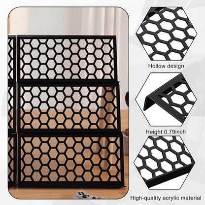 Yalikop 14 Pcs 9.5 x 4 Inch Trading Card Riser for Display Case Extended Long Black Acrylic Display Risers Stand Tray Honeycomb Cards Sorting Tray for Cardshow Vendor Showcase Sport Card Board Game
