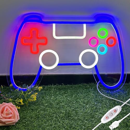 Gaming Neon Sign, led Neon Signs Dimmable by USB powered for Gaming Room Decor - Gaming Neon Sign for Teen Boys Room Decor - Best Gamer Gifts for Teenage Boys, Kids - style: GamePad01