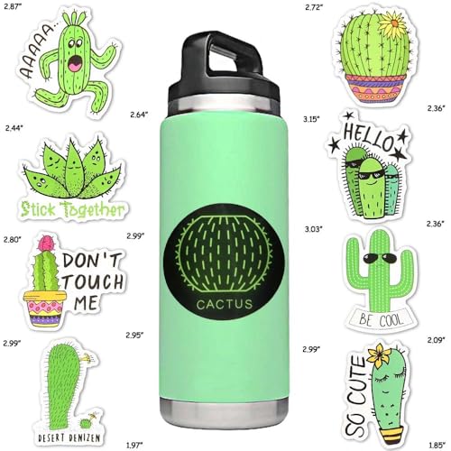 Cactus Stickers, 50Pcs Cute Plant Waterproof Vinyl Stickers for Water Bottles, Laptop, Journals, Scrapbooks, Desert Aesthetic Gifts - style: Cactus Stickers