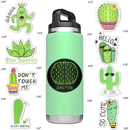 Cactus Stickers, 50Pcs Cute Plant Waterproof Vinyl Stickers for Water Bottles, Laptop, Journals, Scrapbooks, Desert Aesthetic Gifts - style: Cactus Stickers