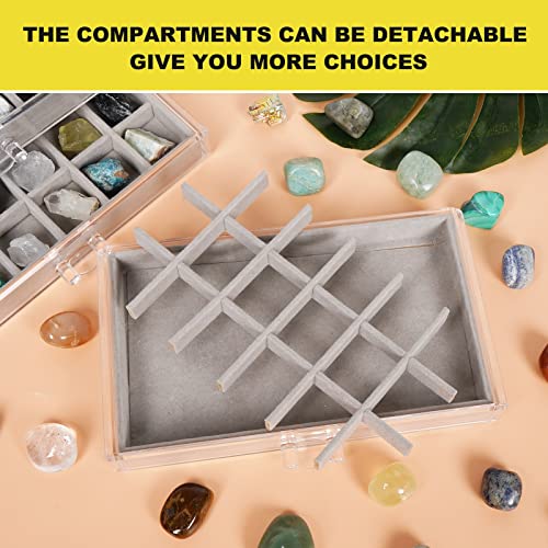 Acrylic Rock Collection Display Case Rock Collection Box for Kids Display Cases for Collectibles Crystal Display Case Holder Shadow Boxes Display Cases Display Cabinet Fossil Display Box
