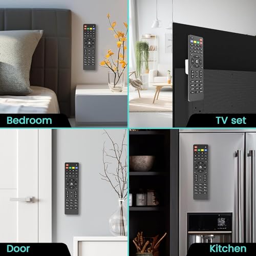 6-Piece Magnetic Remote Control Holder Wall Mount - Self Adhesive Suitable for Tv Backside as Well as Tv Fan and Air Conditioner Remote Controls - color: White