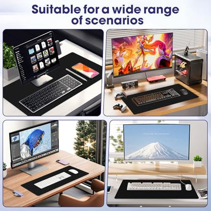 Professional Extended Gaming Mouse Pad - 31.5" x 15.7" Large Desk Mat with Stitched Edges, Waterproof Coating Non-Slip Rubber Base for Gamers Esports Pros Office Home, Black