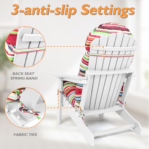 Adirondack Chair Cushions Set of 4, Rocking Chair Cushions High Back, Thickened Patio Chair pad for Indoor and Outdoor, 44''L x 19''W x 4''H - color: Rainbow Stripes, size: Set of 4