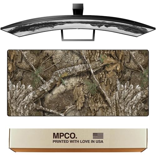 MPCO. Real Tree Large Gaming Desk Pad - 36" x 17" Duraglyde Fabric APX – Without Logo Desk Mats - Non-Slip, Washable, Smooth Glide for Precision Gaming & Work - color: Duraglyde Apx – Without Logo