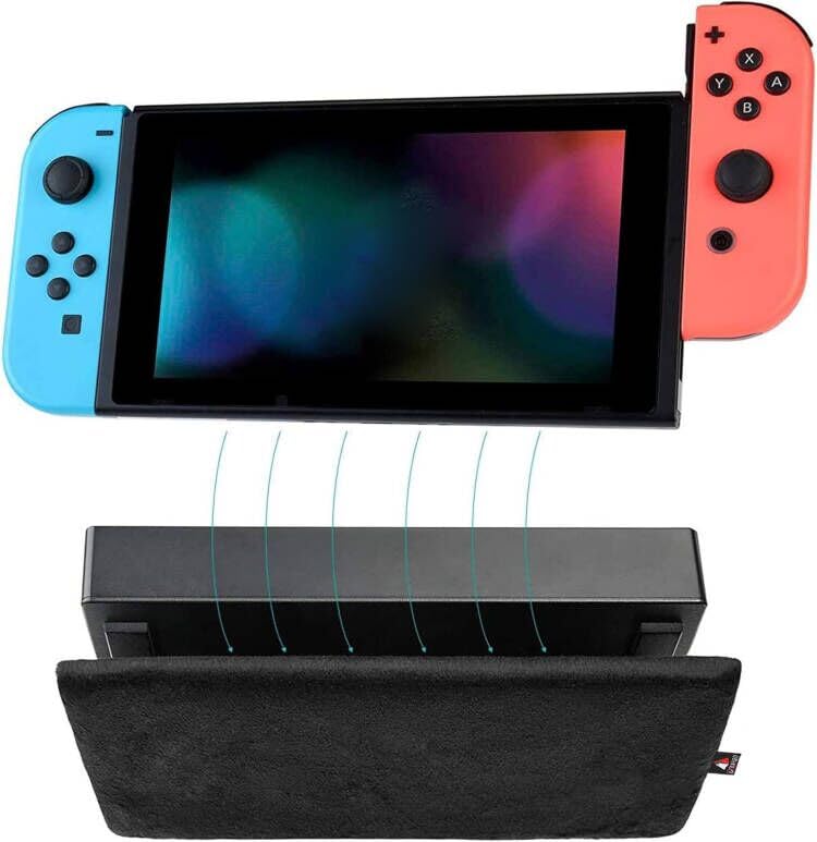 TXEsign Reversible Soft Lining Nintendo Switch Dust Cover Compatible with Nintendo Switch charging dock (Black)