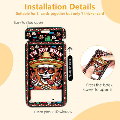 Cute Skull Badge Holder with Lanyard, Funny Chili ID Badge Holder with Retractable Reel Clip and Keychain, Vertical Identity Card Cover Case Protector for Women Nurse Teacher - color: Skull Chili-black
