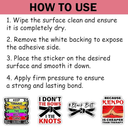 SODAVA (15Pcs-3in) Funny Karate Sticker Pack, Martial Arts Quotes Decals, Black Belt Kenpo Karate Humor Stickers, Vinyl Waterproof Stickers for Laptop, Water Bottle, Notebook, Phone, Car - color: Karate