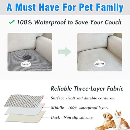 Couch Arm Covers, Sofa Arm Covers, Waterproof Armrest Cover for Sofa, Armchair, Loveseat, Headrest Cover, Non-Slip Recliner Arm Cover, Arm Chair Covers Set of 2 (Gray, 19"×19") - color: Grey, size: 19" x 19" - 2 pcs