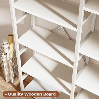 SUPERJARE Triple Bookshelf, Bookcase with 14 Open Display Shelves, Wide Book Shelf Book Case for Home & Office, 5 Tier, White - color: White, size: 5 Tier