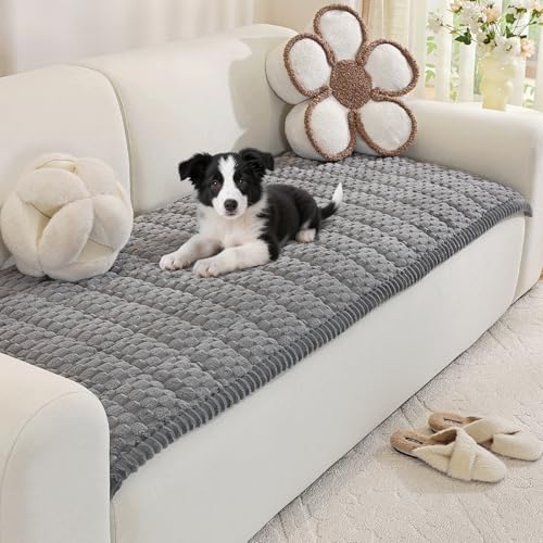 Royhom Couch Cover for Dogs Washable, Soft Thick Pet Couch Covers for Sofa, Pawcart Couch Protector Pet Friendly, Furniture Covers Dog Mat for Couches and Sofas (Grey, 27.6 x 47.2 Inch) - color: Grey, size: 27.6 X 47.2 Inch/1 Piece