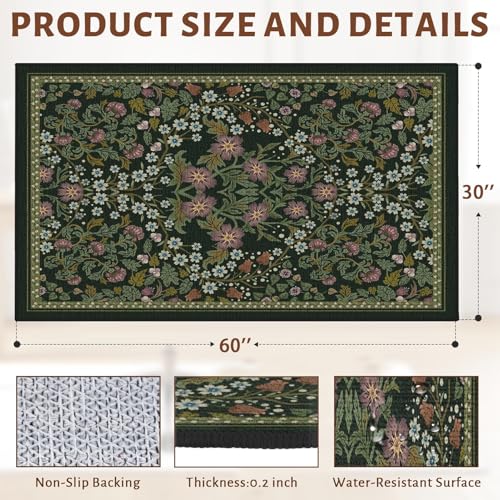 36" x 48" Office Chair Mat for Hardwood & Tile Floors, Desk Chair Mat Under Desk Floor Protector for Rolling Computer Chairs, Non-Slip Low Pile Area Rug for Home Office(Green) - color: Green, size: 36" x 48"