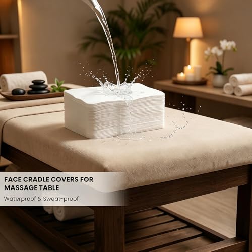 300 Pcs Disposable Face Cradle Covers for Massage Chairs Headrest Covers | Non Woven Fabric , for Massage Table, Ultra Soft, Non Sticking, Face Head Rest Covers, Face Cushion Cover
