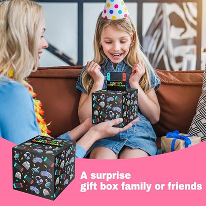 ISOVF Money Box for Cash Gift Birthday, Money Pull Box for Cash Gift DIY Set, Surprise Video Game Money Box Gifts for Gamer Lover, Gaming Birthday Party Decor-A02