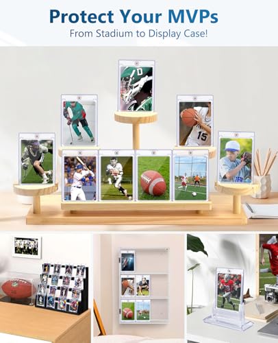 25ct Magnetic Card Holders: 35 pt Magnetic Cards Case for Trading Cards, U-V Protection Hard Plastic Card Protectors for Sports, Baseball, Game, Standard Display - size: 25 Pack