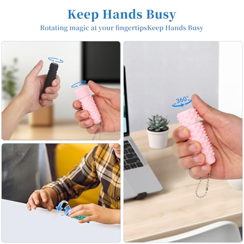 Little Ouchies Pain Stim Fidget Toy, 3D Printed Pocket Spiky Keychain with Clicker Button Spinner Sensory Toys for Anxiety Focus & Stress Reduction Novelty Gifts(F2) - color: F2