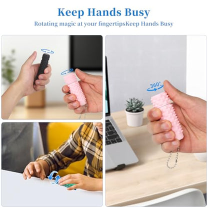 Little Ouchies Pain Stim Fidget Toy, 3D Printed Pocket Spiky Keychain with Clicker Button Spinner Sensory Toys for Anxiety Focus & Stress Reduction Novelty Gifts(F2) - color: F2