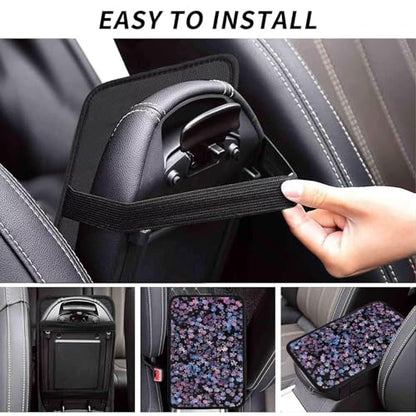 Car Center Console Cover Pad Cherry Blossom Purple Pink Armrest Box Mat Vehicle Arm Rest Cushion Protector Floral Flower Aesthetics Art Black Bohemian Consoles Rest Pillow - color: Cherry Blossom Floral