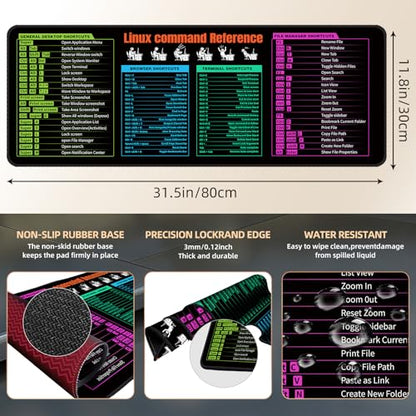 Galdas Gaming Mouse Pad XXL XL Large Long Extended Big Mousepad Non-Slip Rubber Keyboard Mouse Pad with Stitched Edges for Laptop Home Office (31.5x11.8x0.08 Inch) -Notes - color: notes