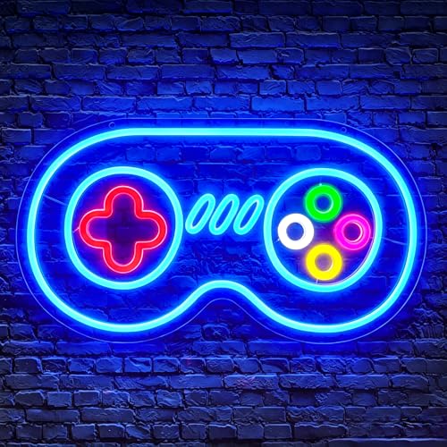 Gamer Neon Sign, Gaming Neon Signs for Wall Decor - Game LED Signs for Teen Boys Room, Gaming Room Decor - USB Powered Light Up Sign Decorations