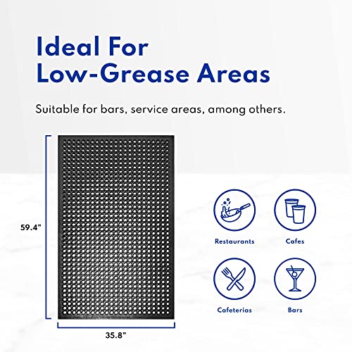 New Star Foodservice 54521 Commercial Grade Grease Resistant Anti-Fatigue Rubber Floor Mat, 36" x 60", Red - size: 36"L x 60"W x 0.375"Th