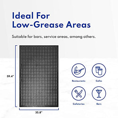 New Star Foodservice 54521 Commercial Grade Grease Resistant Anti-Fatigue Rubber Floor Mat, 36" x 60", Red - size: 36"L x 60"W x 0.375"Th