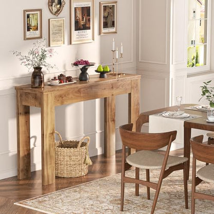 Armocity Console Table, Small Farmhouse Wood Entryway Table, Sofa Tables Narrow Long Behind Couch, Entry Table for Entrance, Hallway, Living Room, 32", Brown Oak - color: Brown Oak, size: 32"