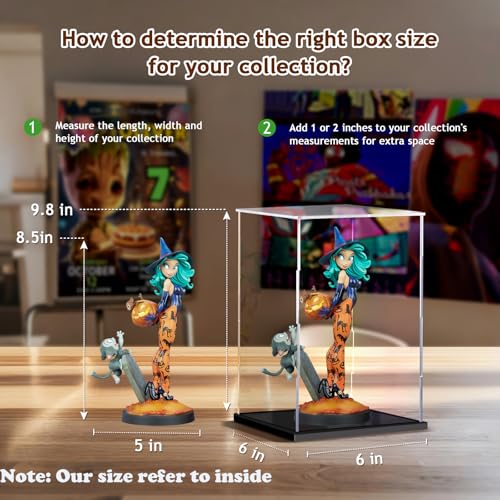 Acrylic Display Case for Collectibles Assemble Clear Display Case for Figures Alternative Glass Boxes for Lego Doll Statues Home Storage(12x8x8 inch; 30x20x20 cm) - size: 12 x 8 x 8 inches