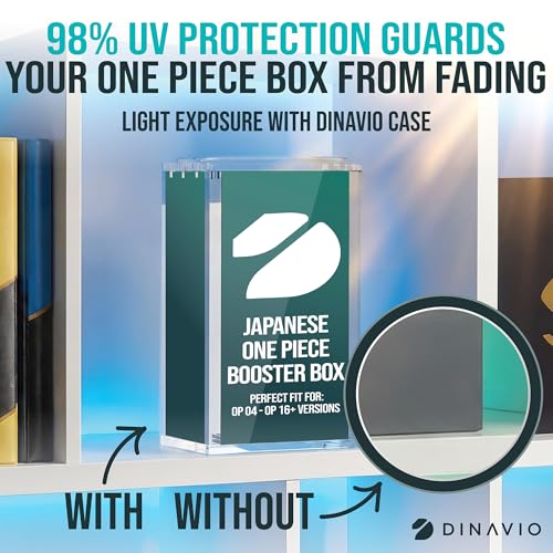 Dinavio Crafthouse Japanese One Piece Booster Box Acrylic Display Case Stackable - UV Protection with N52 Strong Magnets - Compatible with Japanese One Piece OP-04 to OP-16 Booster Box - size: Fits Japanese OP04 to OP16