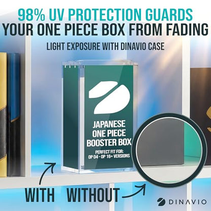 Dinavio Crafthouse Japanese One Piece Booster Box Acrylic Display Case Stackable - UV Protection with N52 Strong Magnets - Compatible with Japanese One Piece OP-04 to OP-16 Booster Box - size: Fits Japanese OP04 to OP16