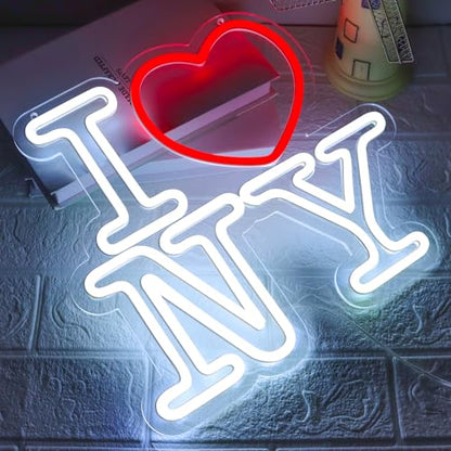 Love NY Neon Signs for Wall Decor，Led Neon Light for Bedroom Office Party，Christmas gift - style: I love NY