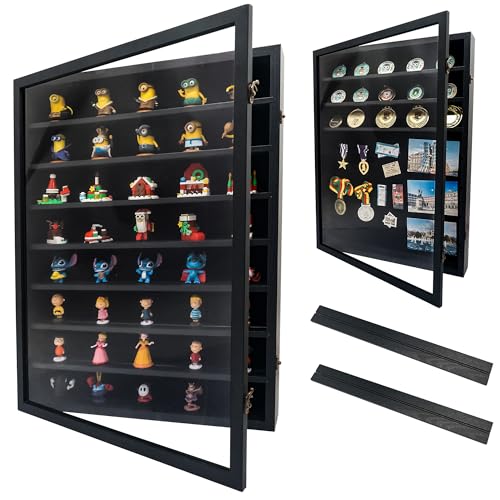 18*24 Large Black Shadow Box Frame with Removable Shelves,Shadow Boxes Display Cases for Small collectables，Deep Memory Box Display Case Trinket Shelf for Collection，Coins，Miniatures Figures - color: Black, size: 18*24