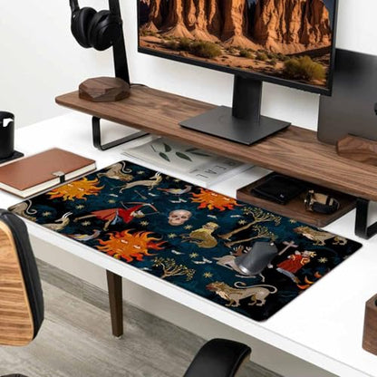 Mouse Pad Gaming, Large Mouse Pads for Desk, Keyboard Mouse Mat Desk Pad, Non-Slip Rubber Base with Stitched Edges Mousepad, 31.5x15.7in Medieval Astrology - color: Medieval Astrology, size: 31.5L x 15.7W inches