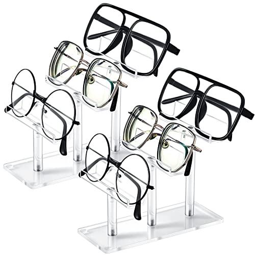 Sintuff 2 Pcs Eyeglasses Display Stand 3 Tiers Acrylic Sunglasses Holder Clear Sunglasses Organizer Frame Eyewear Glasses Stand for Glasses Shop Home Storage - color: Clear, style: 3 Tiers