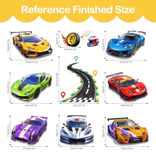 Tanlaby Racing Car Wall Decals Roads Vehicles Wall Stickers Vinyl Peel and Stick Art Decor for Boys Bedroom Kids Room Toddles Playroom