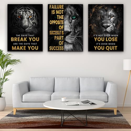 Motivational Office Wall Decor 3 Pieces Paintings Motivational PostersMotivational Wall Decor Prints Inspirational Canvas Wall Art Picture for Home Bedroom Living Room Decorations (60"Wx28"H) - color: Decor-14, size: 20 x 28 inch x 3pcs
