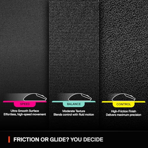 SteelSeries QcK L Performance Speed Gaming Mousepad — Extra Density for a Smooth Glide — Low-Profile Edge Stitching — Non-Slip Neoprene Rubber Base — 16.54 x 19.29 inch — FPS, MOBAs, RTS, MMO - size: Large, style: Speed
