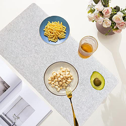 DAWNTREES Felt Desk Pad,Large Keyboard Mat,Wool Desk Mat,Extra Large Felt Mouse Pad for Computers,Laptops, Offices and Homes. (Light Gray) - color: Light Gray