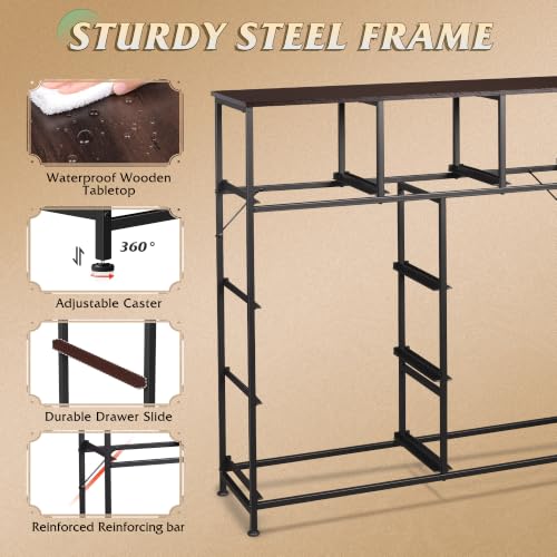 WLIVE 9-Drawer Dresser, Fabric Storage Tower for Bedroom, Hallway, Entryway, Closet, Tall Chest Organizer Unit with Fabric Bins, Steel Frame, Wood Top, Easy Pull Handle, Dark Grey - color: A-dark Grey