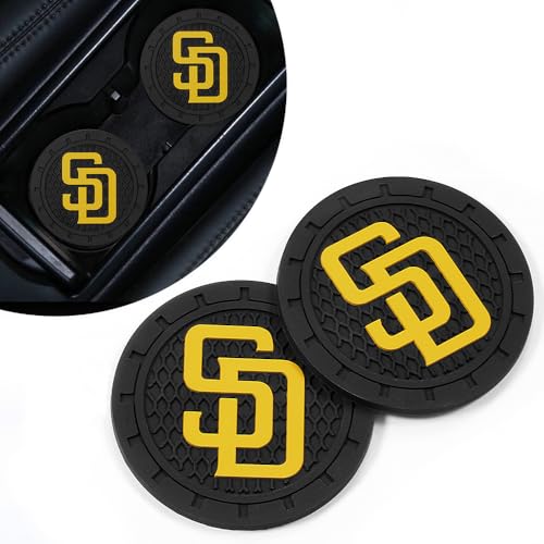 Car Cup Holder Coasters for San Diego Padres Baseball Fans, Padres Car Coasters for Cup Holder Insert Silicone Non-Slip - color: 11pa12dr