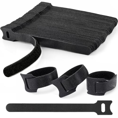 70 PCS 6 inch Cable Ties Reusable Cable Management Adjustable Cable Organizer, Cable Straps, Cord Wraps and Hook Loop Straps for Computer,Gaming, Wire, Desk- Home Office Essentials - size: 6Inch（Black)70pcs