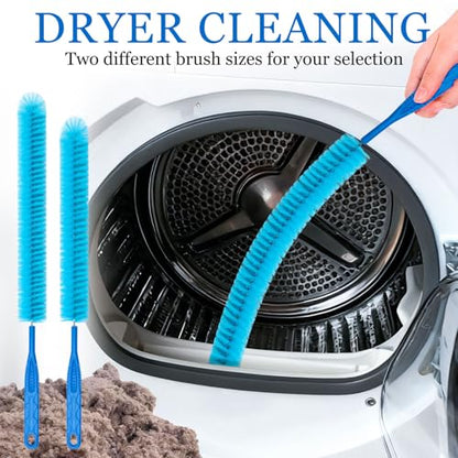 Dryer Vent Cleaner Kit，Refrigerator Coil Cleaning Brush，Includes Dryer Vent Brush, lint Brush for Dryer, Drain Cleaning Brush, and Appliance Brush Set for All Your Home Cleaning Needs