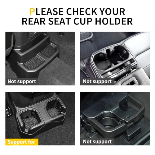 Cup Holder Inserts Coaster Compatible with Jeep Wrangler JL Gladiator JT 2018-2026 Accessories, Center Console Cupholder Pad, Non-Slip Drink Liner, Original Design, TPE, 4-Pcs Front Rear - size: 4 Pack for JLFront Rear