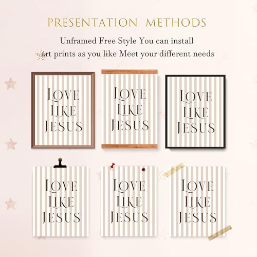 LARTSFRO Coquette Leopard Bow Jesus Wall Art Decor Posters, Y2K Cheetah Leopard Bow Room Bedroom Bathroom Dorm Wall Art Decor Aesthetic for College Teen Girls Gifts, Inspirational Bible Verses Bow Wall Decor, 10x8 Inch Set of 4 Pcs Cheetah Bow Pictures (U