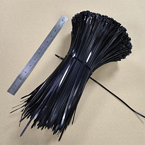 Zip Ties 1000 PCS 12 Inch Cable Zip Ties Heavy Duty, Premium Plastic Wire Ties with 50 LBS Tensile Strength, UV Resistant Cable Ties, Self-Locking Black Nylon Tie Straps (12 inch 1000 pcs, Black) - color: Black, size: 12 inch 1000 pcs