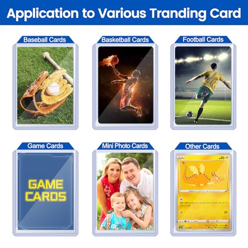 48 Count Card Sleeves Hard Plastic, Sooez 35PT Card Holder, 3" x 4" Baseball Card Protector, Rigid Card Case for Collectible Game Cards, Standard Size Trading Sports Football Cards - size: 48 Hard Sleeves